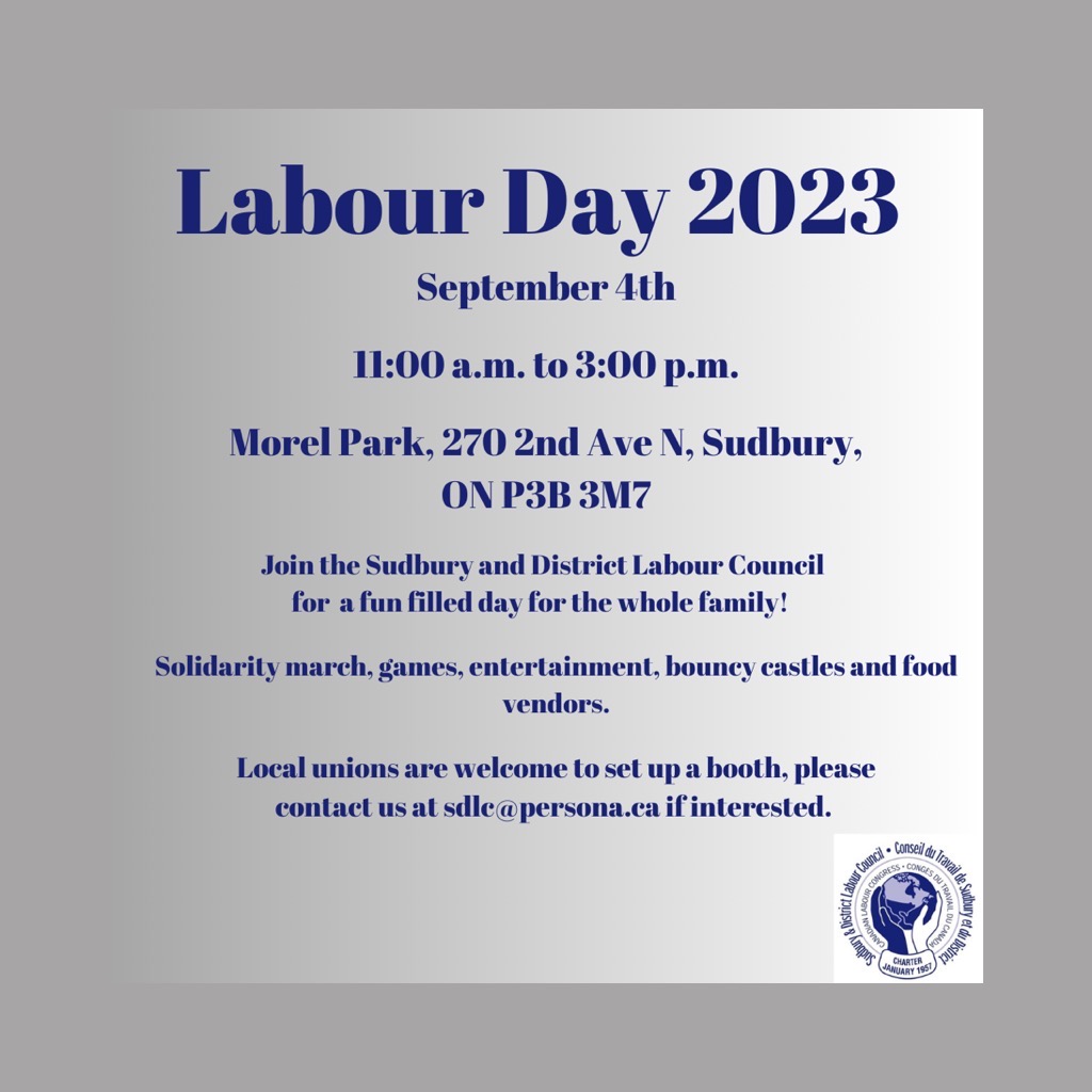 Labour Day 2023 Sudbury & District Labour Council